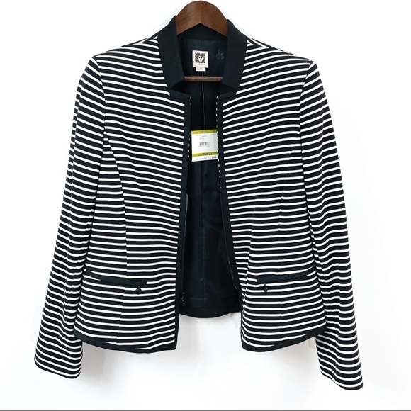 Anne Klein Jackets & Blazers - Anne Klein Zip up Striped Blazer